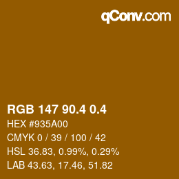 カラーコード: RGB 147 90.4 0.4 | qconv.com