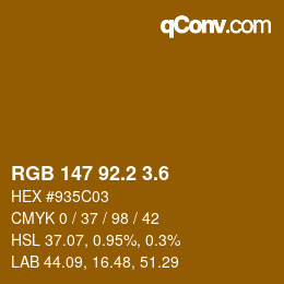 カラーコード: RGB 147 92.2 3.6 | qconv.com