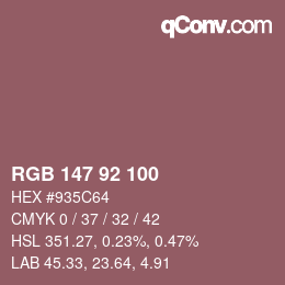 カラーコード: RGB 147 92 100 | qconv.com