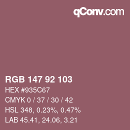 カラーコード: RGB 147 92 103 | qconv.com