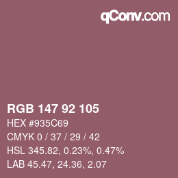 カラーコード: RGB 147 92 105 | qconv.com - big