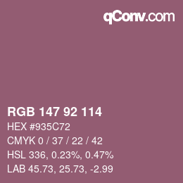 Código de color: RGB 147 92 114 | qconv.com