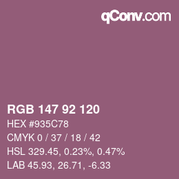 カラーコード: RGB 147 92 120 | qconv.com