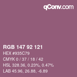 颜色代码: RGB 147 92 121 | qconv.com