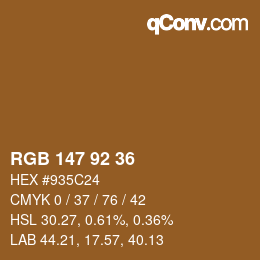 カラーコード: RGB 147 92 36 | qconv.com