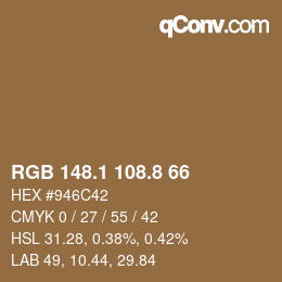 Color code: RGB 148.1 108.8 66 | qconv.com