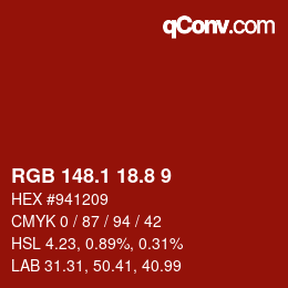 Farbcode: RGB 148.1 18.8 9 | qconv.com