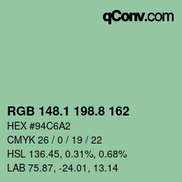 Color code: RGB 148.1 198.8 162 | qconv.com
