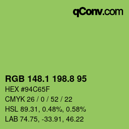 カラーコード: RGB 148.1 198.8 95 | qconv.com