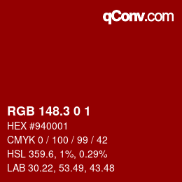 カラーコード: RGB 148.3 0 1 | qconv.com