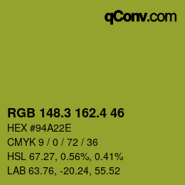 カラーコード: RGB 148.3 162.4 46 | qconv.com