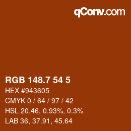 カラーコード: RGB 148.7 54 5 | qconv.com