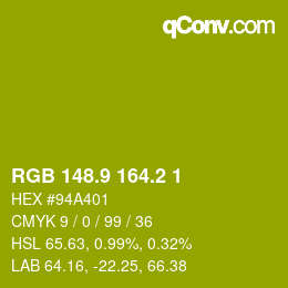 カラーコード: RGB 148.9 164.2 1 | qconv.com