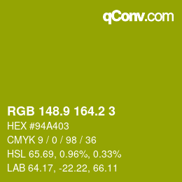 カラーコード: RGB 148.9 164.2 3 | qconv.com