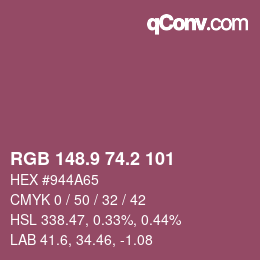 Color code: RGB 148.9 74.2 101 | qconv.com