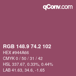 Color code: RGB 148.9 74.2 102 | qconv.com