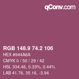 Color code: RGB 148.9 74.2 106 | qconv.com