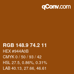Color code: RGB 148.9 74.2 11 | qconv.com