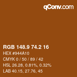 Color code: RGB 148.9 74.2 16 | qconv.com