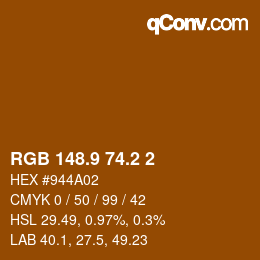 カラーコード: RGB 148.9 74.2 2 | qconv.com