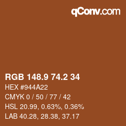 Color code: RGB 148.9 74.2 34 | qconv.com