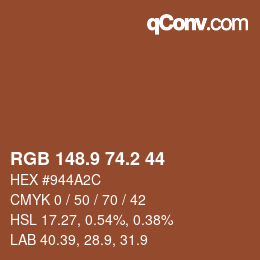 Color code: RGB 148.9 74.2 44 | qconv.com