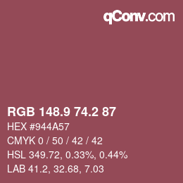 Color code: RGB 148.9 74.2 87 | qconv.com