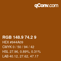 Color code: RGB 148.9 74.2 9 | qconv.com