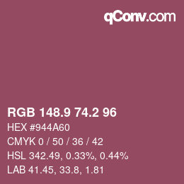 Color code: RGB 148.9 74.2 96 | qconv.com