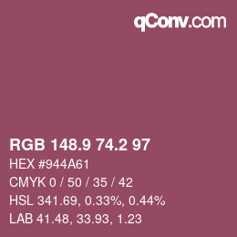 Color code: RGB 148.9 74.2 97 | qconv.com