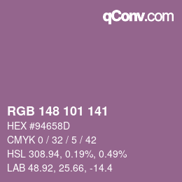 Código de color: RGB 148 101 141 | qconv.com