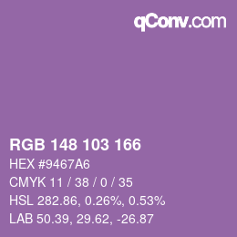 Color code: RGB 148 103 166 | qconv.com