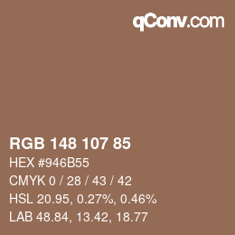 Farbcode: RGB 148 107 85 | qconv.com
