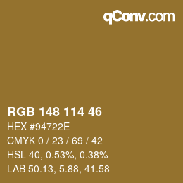 Farbcode: RGB 148 114 46 | qconv.com