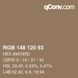Farbcode: RGB 148 120 93 | qconv.com