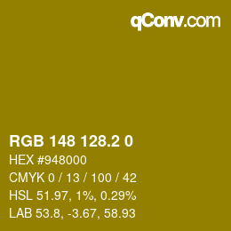 カラーコード: RGB 148 128.2 0 | qconv.com