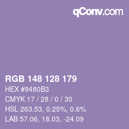 Farbcode: RGB 148 128 179 | qconv.com