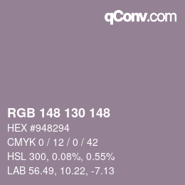 Color code: RGB 148 130 148 | qconv.com