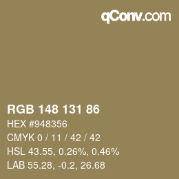 Farbcode: RGB 148 131 86 | qconv.com