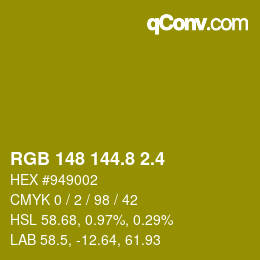 カラーコード: RGB 148 144.8 2.4 | qconv.com
