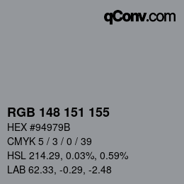 Color code: RGB 148 151 155 | qconv.com