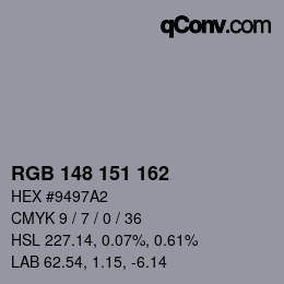 Color code: RGB 148 151 162 | qconv.com