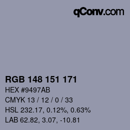 Color code: RGB 148 151 171 | qconv.com