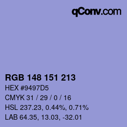 Color code: RGB 148 151 213 | qconv.com