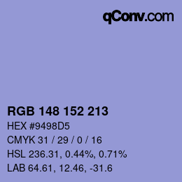 Color code: RGB 148 152 213 | qconv.com