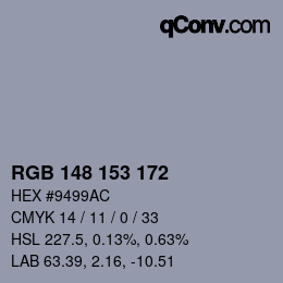 Color code: RGB 148 153 172 | qconv.com