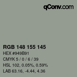 Code couleur: RGB 148 155 145 | qconv.com