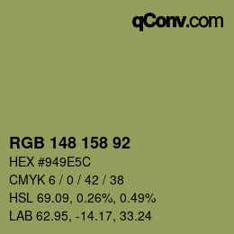 カラーコード: RGB 148 158 92 | qconv.com