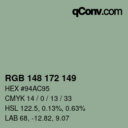 Código de color: RGB 148 172 149 | qconv.com