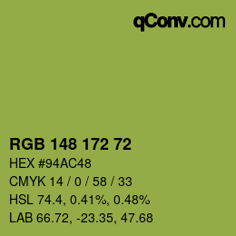 Color code: RGB 148 172 72 | qconv.com